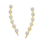 14k Yellow Gold Cubic Zirconia 6-in-1 Ear Pin Earrings