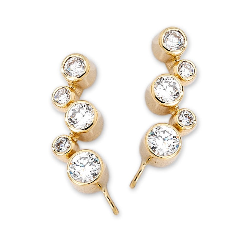 Diamond Bubble Ear Pin Earrings