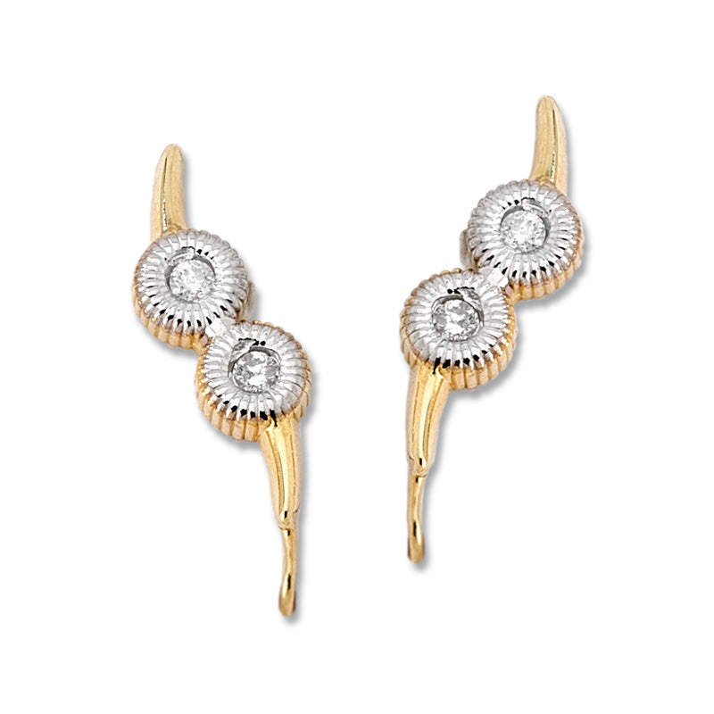 Diamond Ear Pin Earrings in 14k Yellow Gold