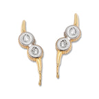 Diamond Ear Pin Earrings in 14k Yellow Gold
