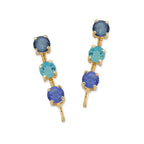 Multi Gemstone Ear Pin Earrings