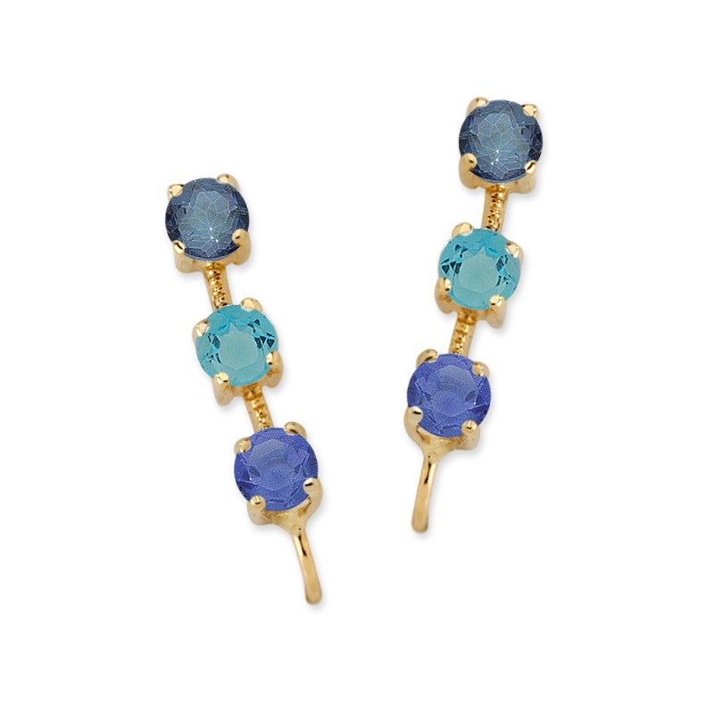 Multi Gemstone Ear Pin Earrings