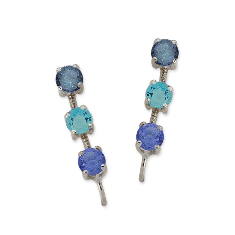 Multi Gemstone Ear Pin Earrings