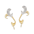 Diamond Ear Climbers Ear Pin Earrings Vine Motif 0.08ct. Twt. 10k Yellow Gold