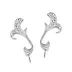 Diamond Ear Climbers Ear Pin Earrings Vine Motif 0.08ct. Twt. 10k White Gold