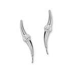 Diamond Ear Pin Earrings in White Gold