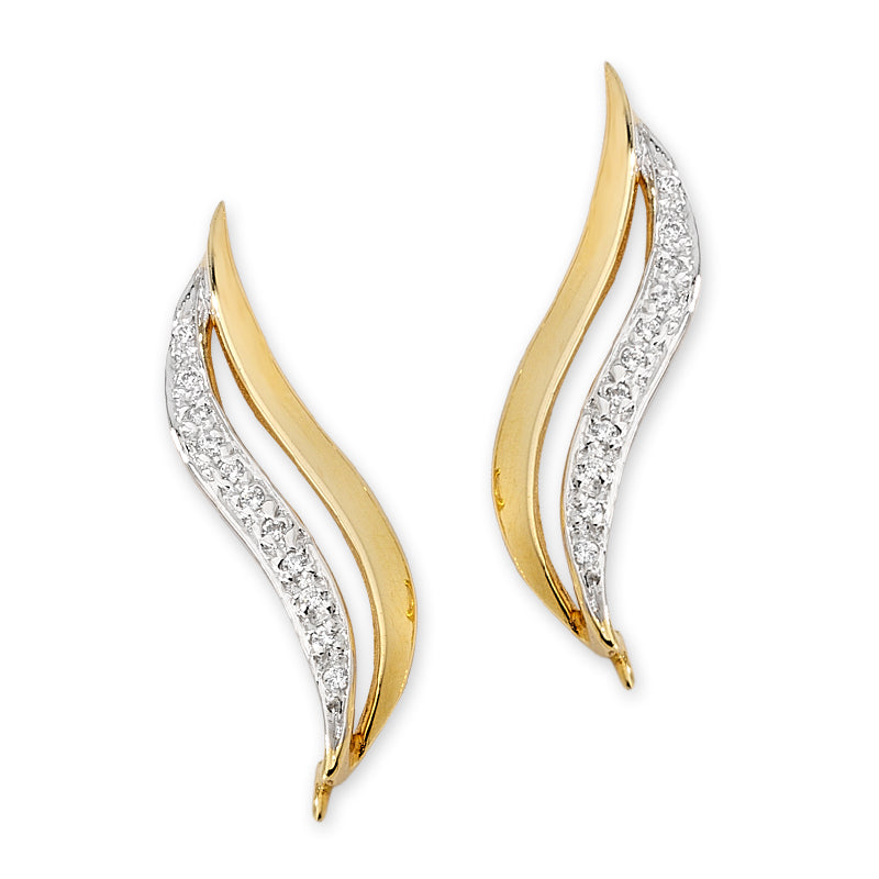 Diamond Ear Pin Earrings in White Gold