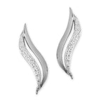 Diamond Ear Pin Earrings in White Gold
