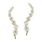 Cubic Zirconia Journey Ear Pin Earrings in 14k Yellow Gold