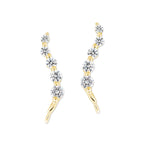 1/2 Carat Diamond Ear Pin Earrings 14k Yellow Gold