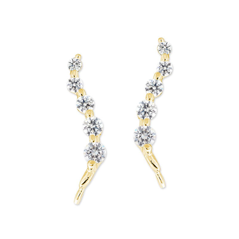 1/2 Carat Diamond Ear Pin Earrings 14k Yellow Gold