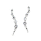 1/2 Carat Diamond Ear Pin Earrings 14k White Gold