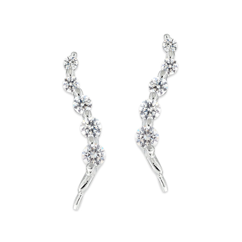 1/2 Carat Diamond Ear Pin Earrings 14k White Gold