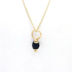 Jet Azabache Pendant 3mm Size 14k Yellow Gold