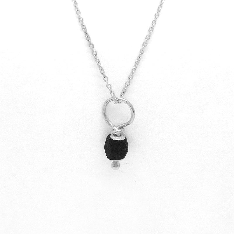 Jet Azabache Pendant 3mm Size Sterling Silver