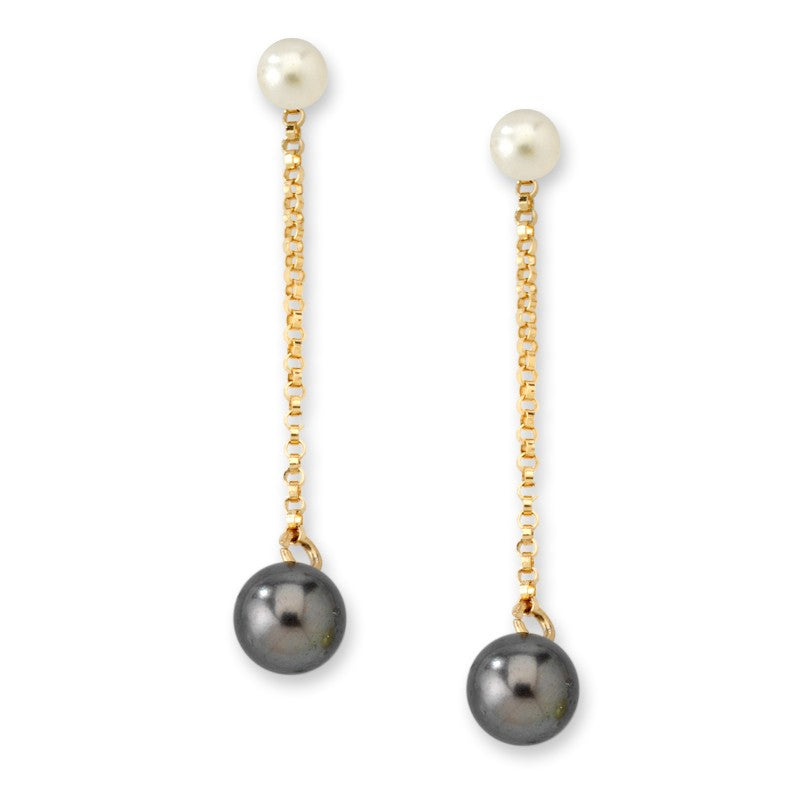 14kt Gold Black Pearl Enhancer Earrings