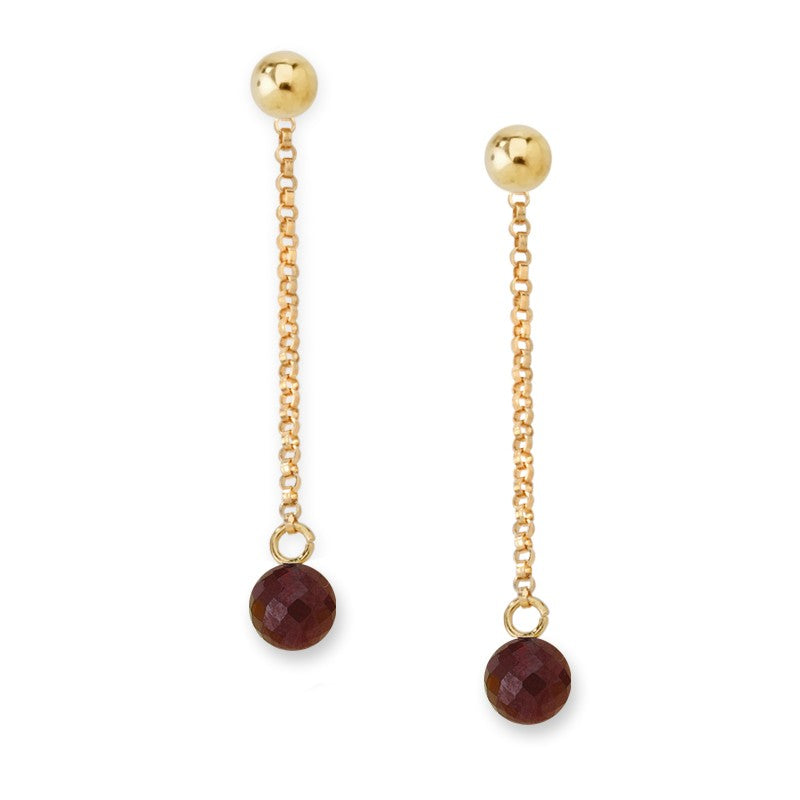 14kt Gold Garnet Dangle Enhancer Earrings