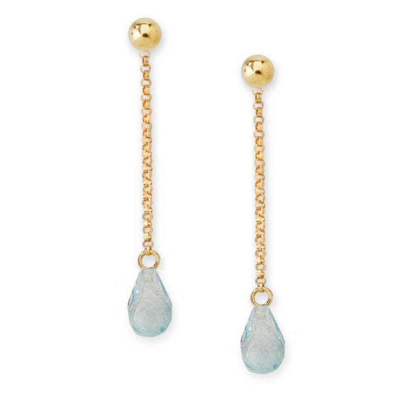 Briolette Teardrop Blue Topaz Enhancer Earrings