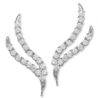Ear Climber Earrings Ear Pin Double Branch Cubic Zirconias Large Version