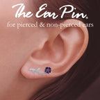 Ear Climbers Amethyst Flower Stem Ear Pin Earrings Sterling Silver