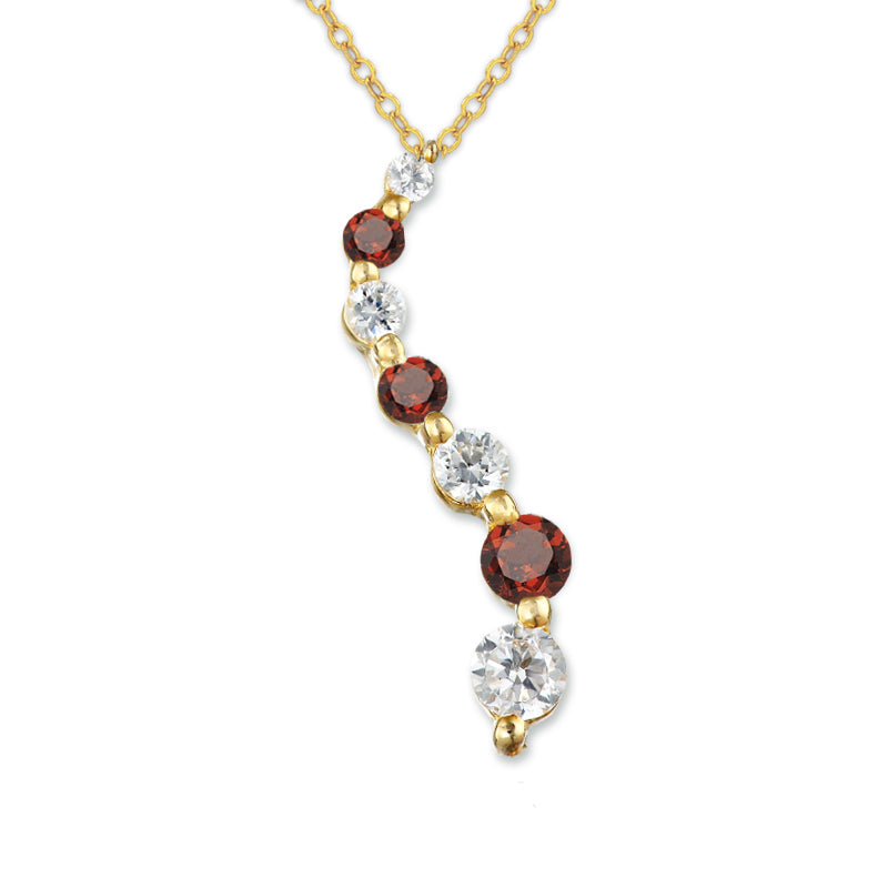 Silver Garnet and Cubic Zirconia Journey Pendant