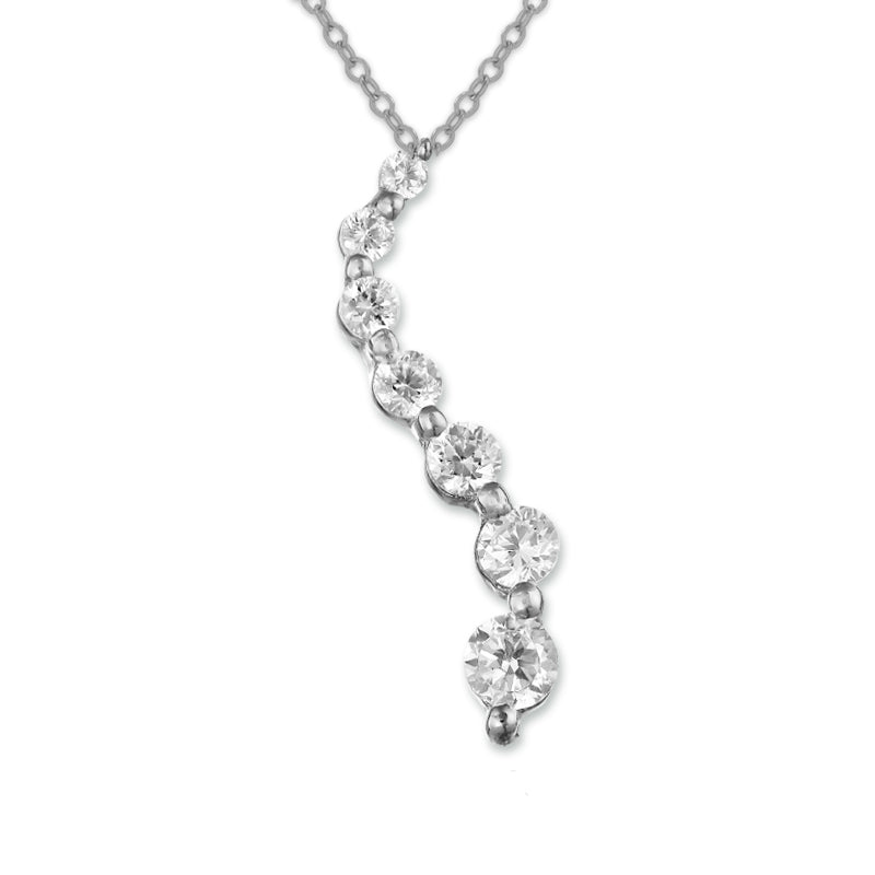 Sterling Silver Cubic Zirconia Journey Pendant