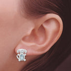 Dog Earrings Sterling Silver Your Choice of Birthstones
