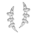 Ear Climbers Bold Marquise Cubic Zirconias Arc Ear Pin Earrings Sterling Silver
