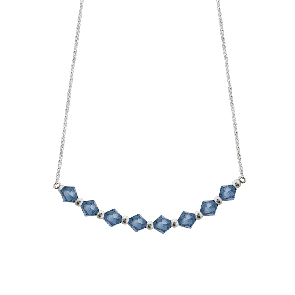 Shown in Swarovski Denim Blue Crystals