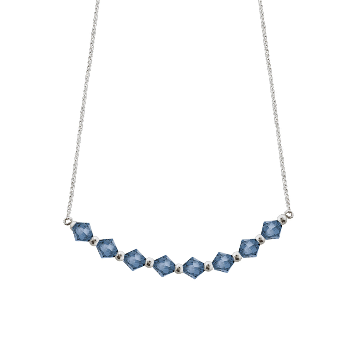 Shown in Swarovski Denim Blue Crystals