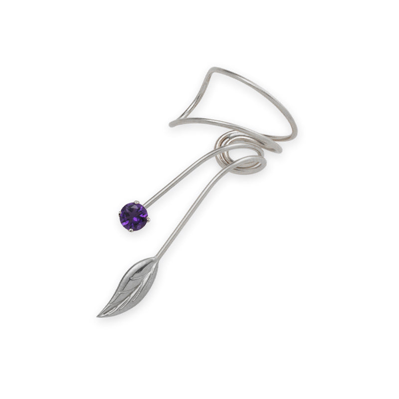 Sterling Silver Amethyst Wrap Earcuff Earrings