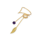 Gold Over Silver Amethyst Wrap Earcuff Earrings