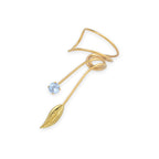 Gold Over Silver Aquamarine Wrap Earcuff Earrings