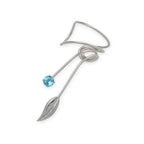 Sterling Silver Blue Topaz Wrap Earcuff Earrings