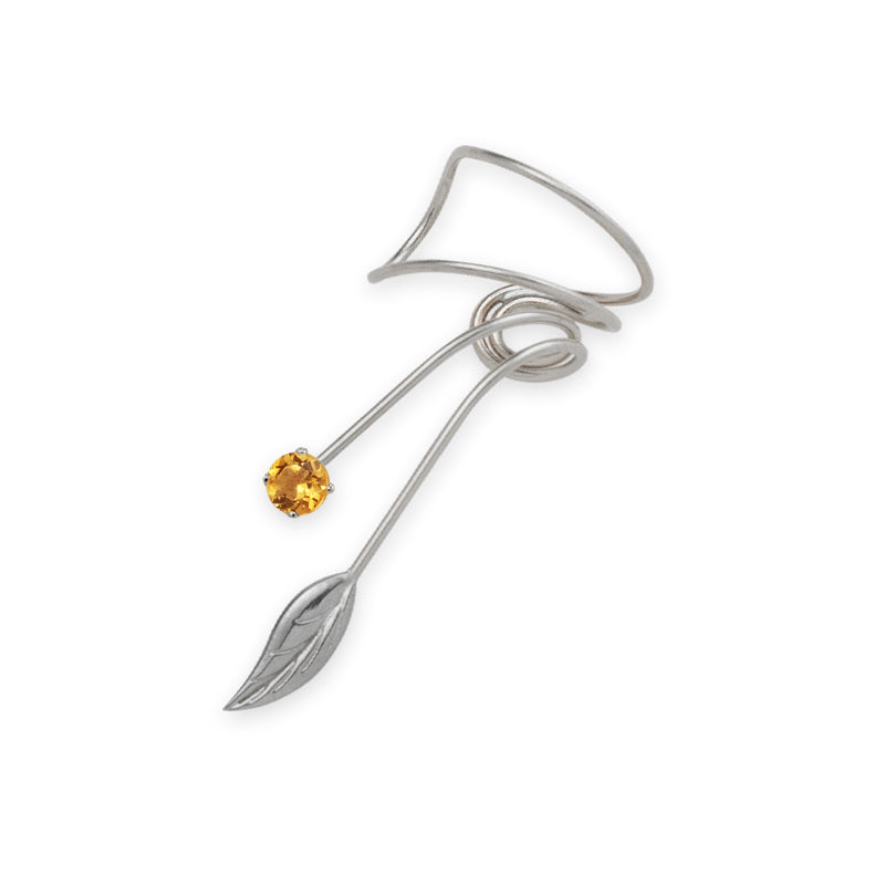 Sterling Silver Citrine Wrap Earcuff Earrings
