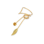 Gold Over Silver Citrine Wrap Earcuff Earrings