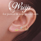 Gold Over Silver Cubic Zirconia Wrap Earcuff Earrings