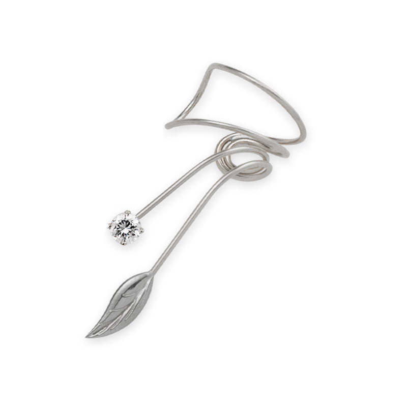 Sterling Silver Cubic Zirconia Wrap Earcuff Earrings