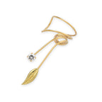Gold Over Silver Cubic Zirconia Wrap Earcuff Earrings