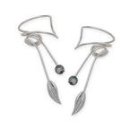 Sterling Silver Mystic Topaz Nature's Leaf Wrap Earcuff Earrings