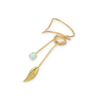 Gold Over Silver Opal Wrap Earcuff Earrings