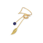 Gold Over Silver Passion Blue Topaz Wrap Earcuff Earrings