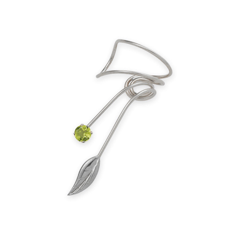 Sterling Silver Peridot Wrap Earcuff Earrings