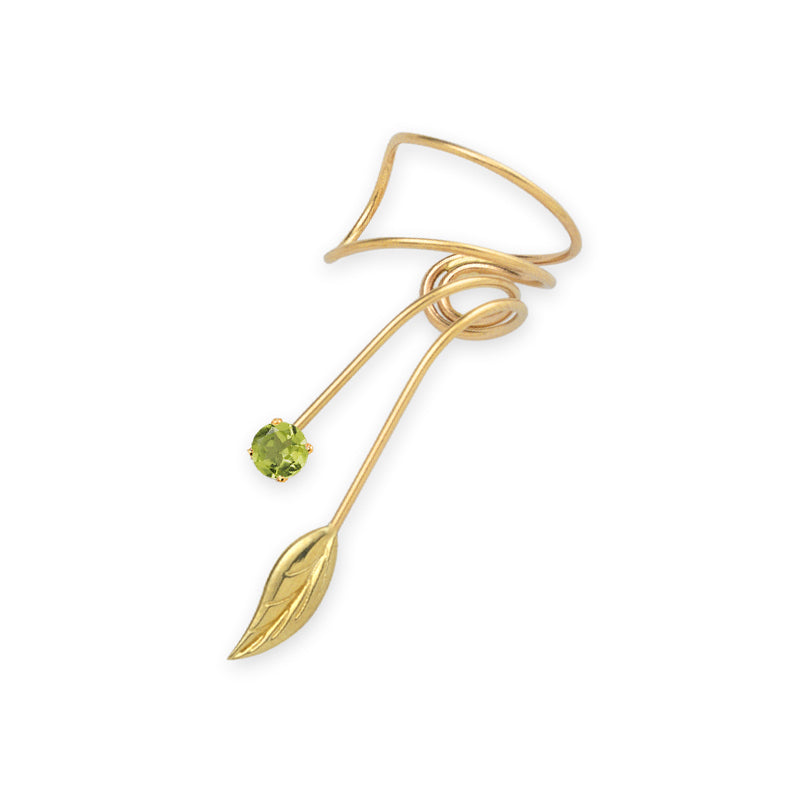 Gold Over Silver Peridot Wrap Earcuff Earrings