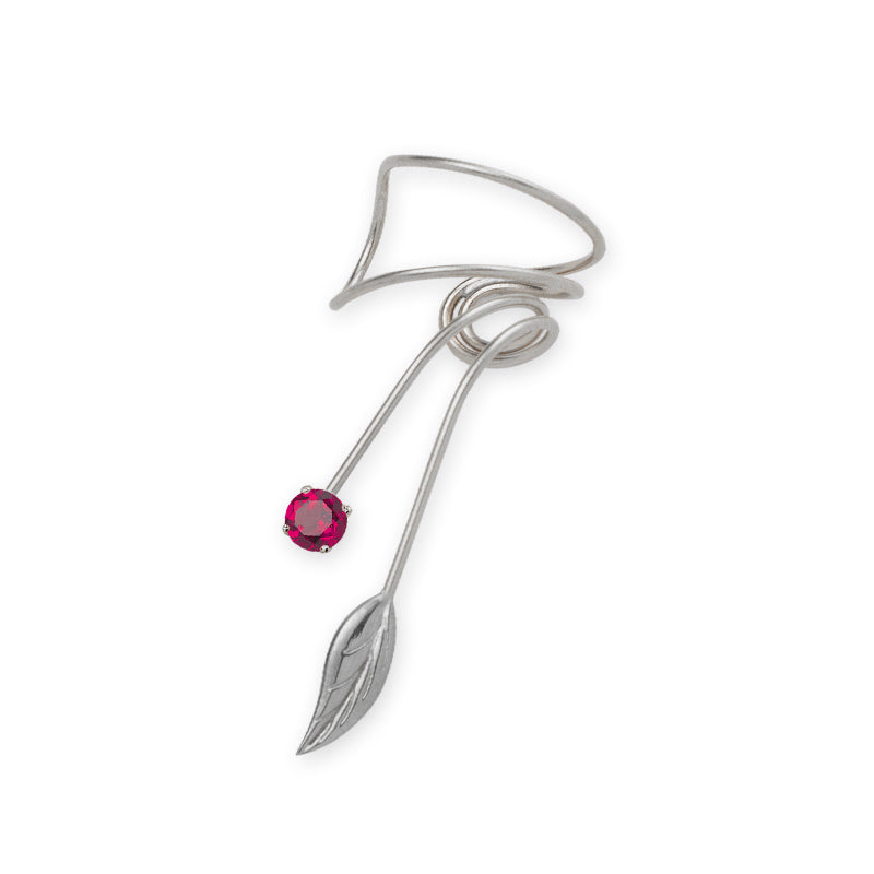 Sterling Silver Ruby Wrap Earcuff Earrings