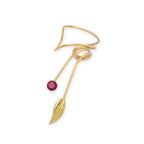 Gold Over Silver Ruby Wrap Earcuff Earrings