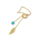 Gold Over Silver Turquoise Wrap Earcuff Earrings