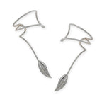 Sterling Silver Nature's Leaf Wrap Earcuff Earrings