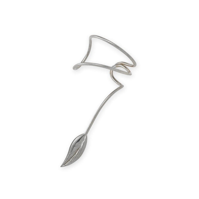 Silver Nature's Leaf Single Wrap Earcuff Earring
