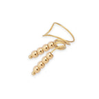 Gold Over Silver Faceted Beads Single Wrap Earcuff Earring
